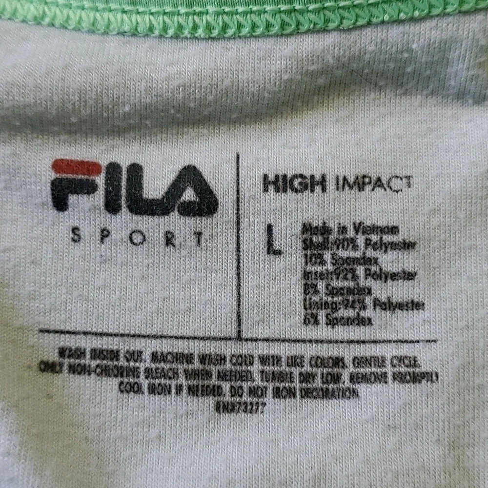 FILA SPORTS, HIGH‎ IMPACT.GREEN SPORTS BRA. SIZE LARGE.